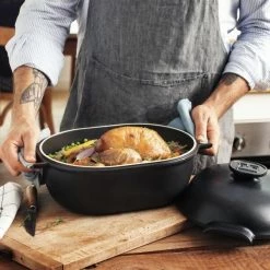 Emile Henry Schmortopf Delight Oval In Ardoise -Alfi-Shop EH 6645 Life Delight Cocotte Oval DutchOven Poultry Service A