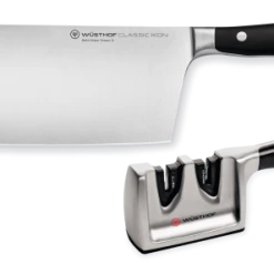 Wüsthof Messersatz Chinesisches Kochmesser & Messerschärfer Classic Ikon